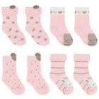 Baby Girls Pink Socks ( 4-Pack ), 1, hi-res