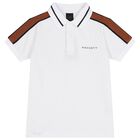 Boys White & Navy Blue Polo Shirt, 1, hi-res