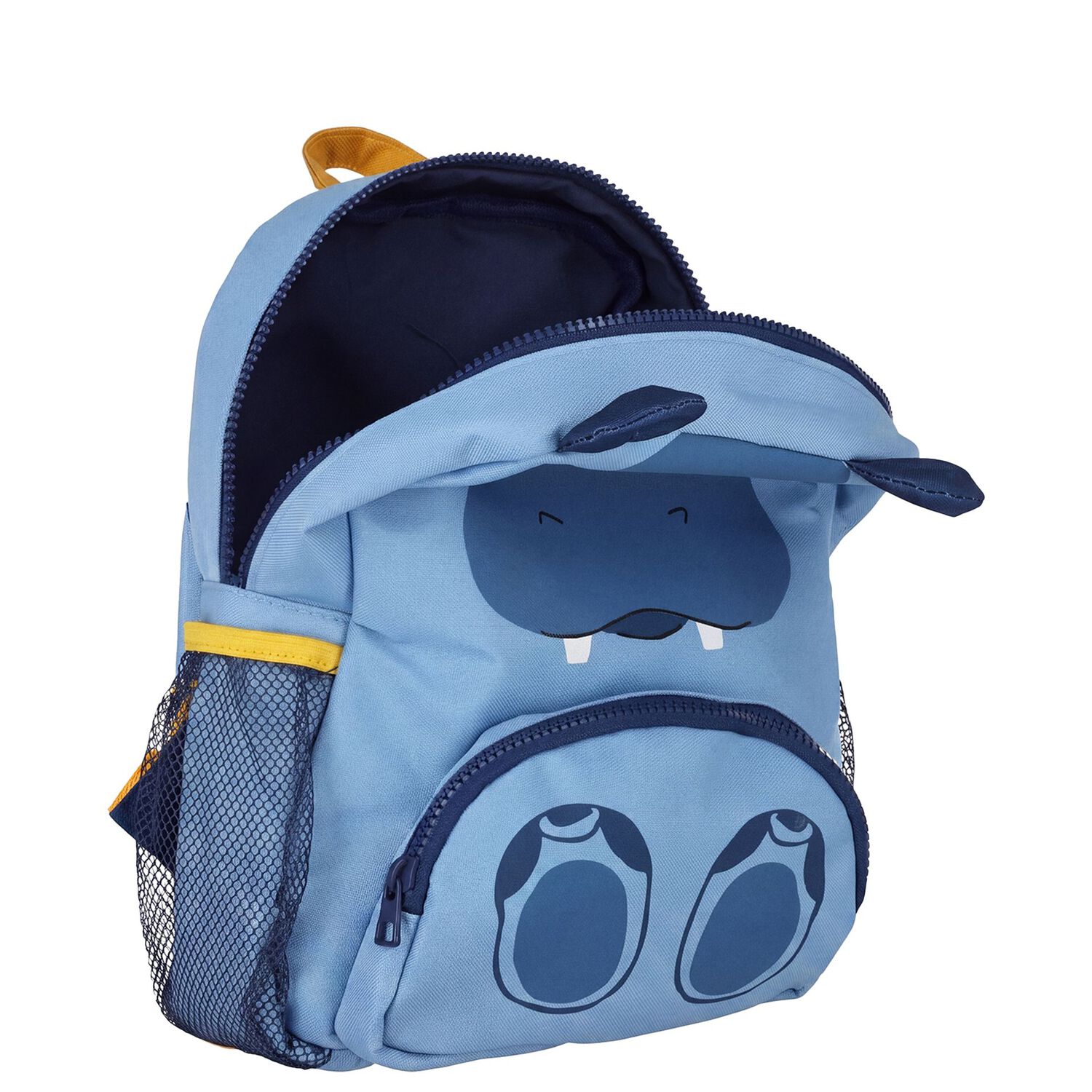 Boys Blue Hippo Backpack, 1, hi-res