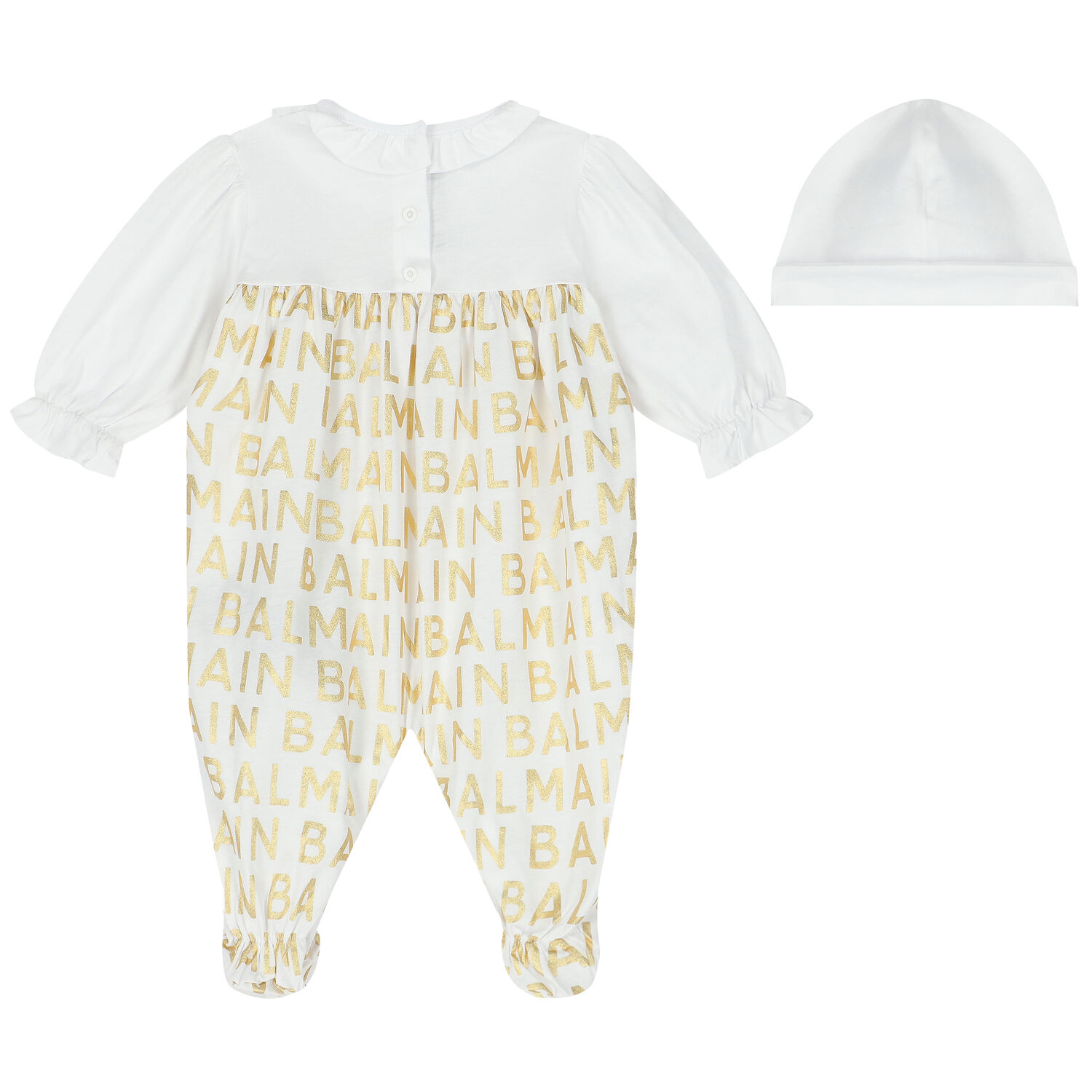 Baby Girls White & Gold Logo Babygrow Gift Set, 1, hi-res