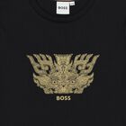 Boys Black Dragon Logo T-Shirt, 1, hi-res