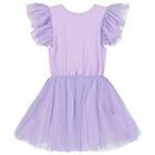 Girls Purple Swan Tulle Dress, 1, hi-res