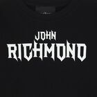 Boys Black Logo Long Sleeve Top, 1, hi-res