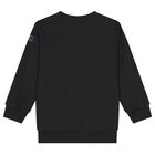 Boys Black Logo Sweatshirt, 1, hi-res