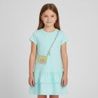 Girls Aqua Logo Bag Dress, 1, hi-res