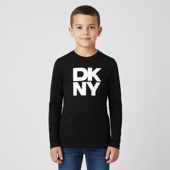 Black Logo Long Sleeve Top