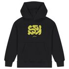 Boys Black Logo Hooded Top, 1, hi-res