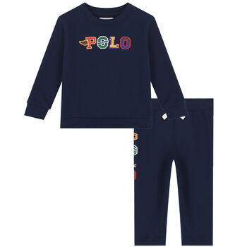 Baby Girls Navy Logo Tracksuit