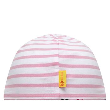 Baby Girls Pink & White Striped Hat