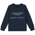 Boys Navy Logo Sweatshirt, 1, hi-res