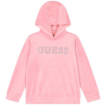 Girls Pink Logo Hooded Top
