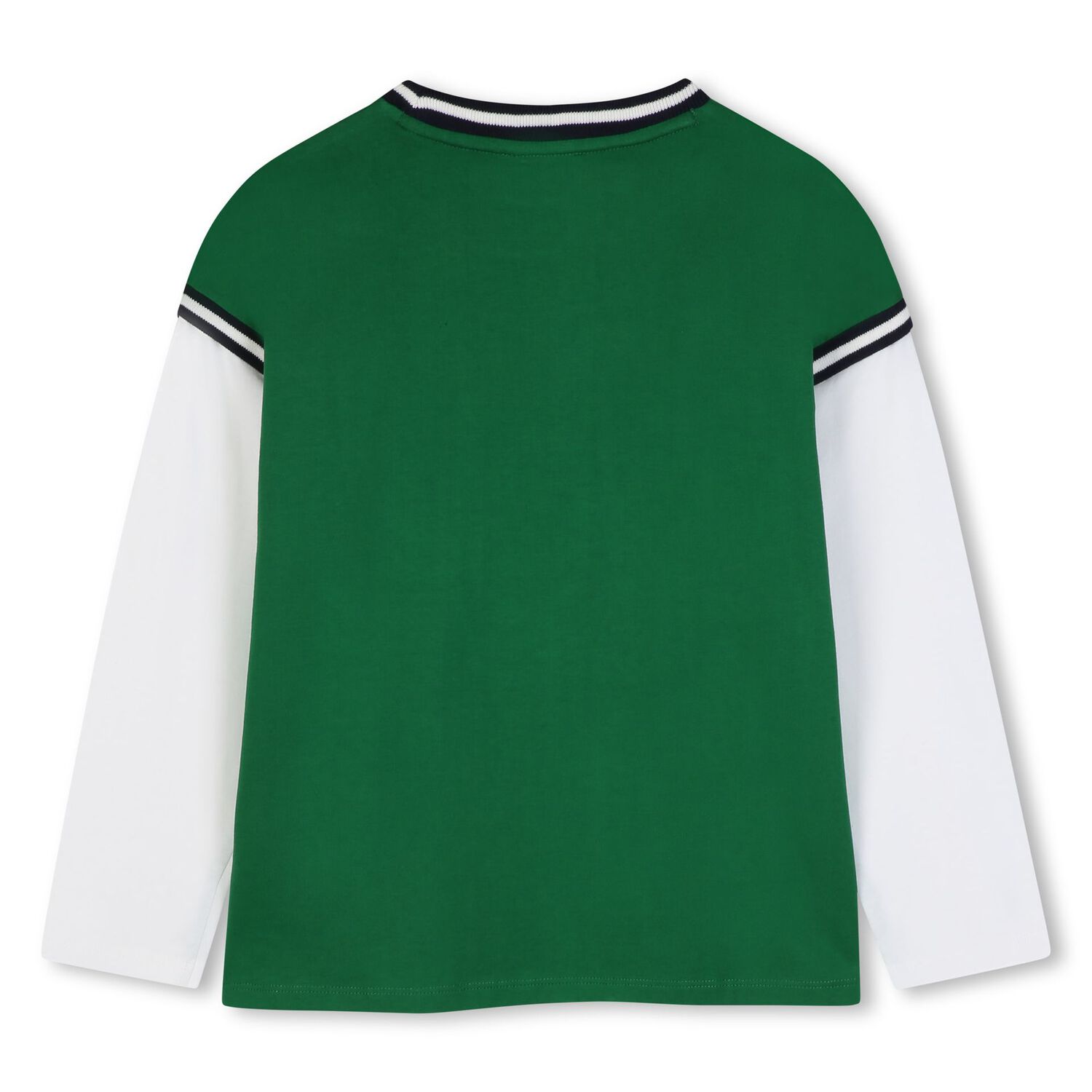 Boys Green & White Elephant Logo Long Sleeve Top, 1, hi-res