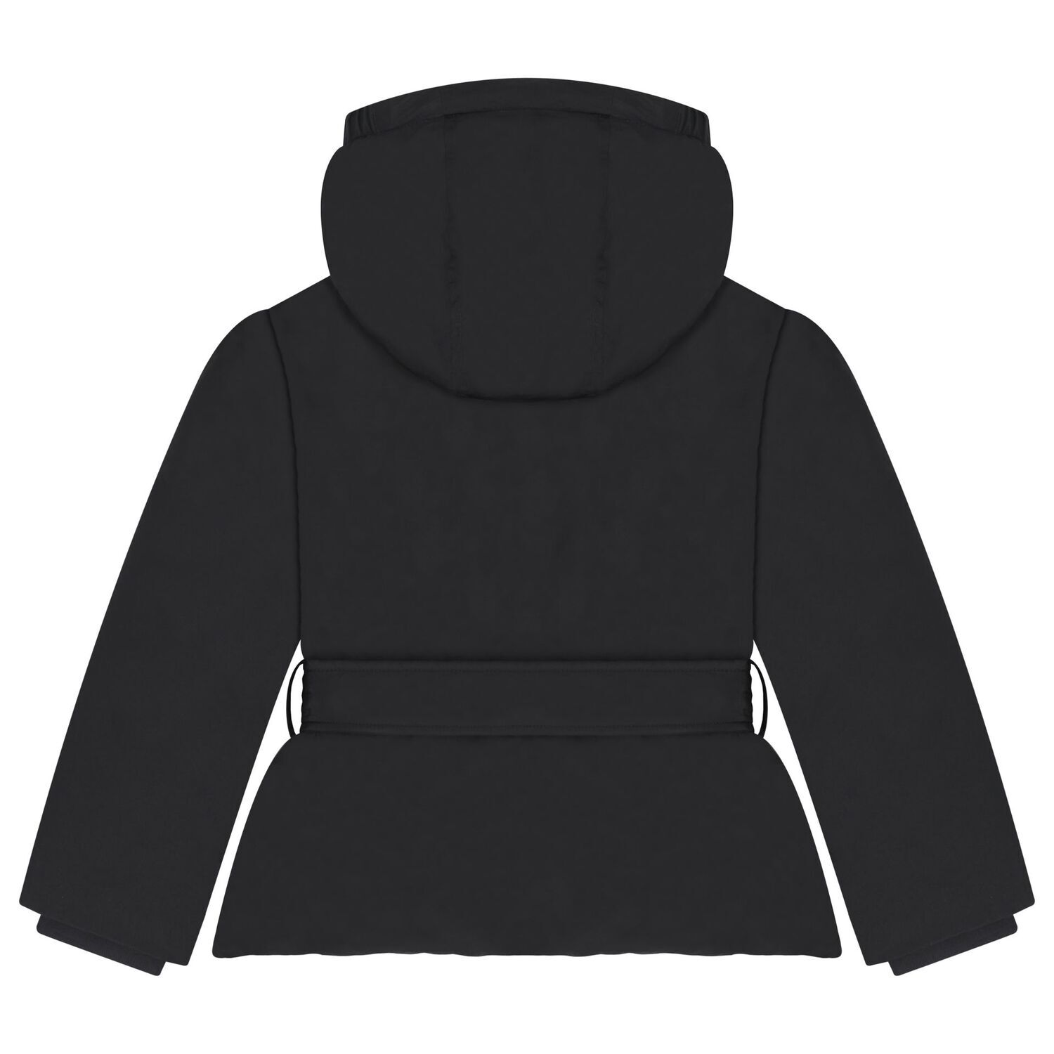 Girls Black Logo Padded Puffer Jacket, 1, hi-res