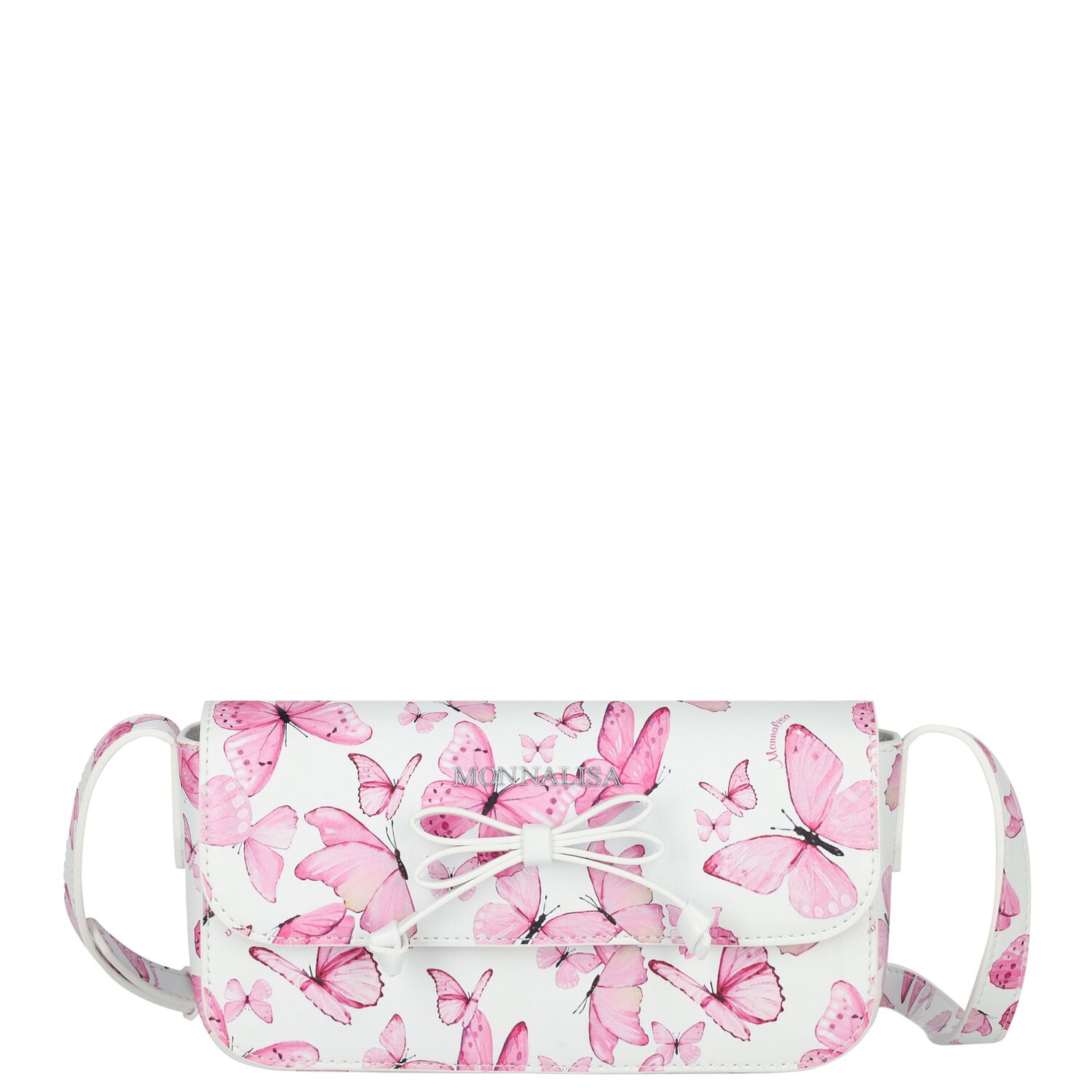 Girls White & Pink Butterfly Bag, 2, hi-res image number null