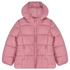 Girls Pink Puffer Jacket, 2, hi-res