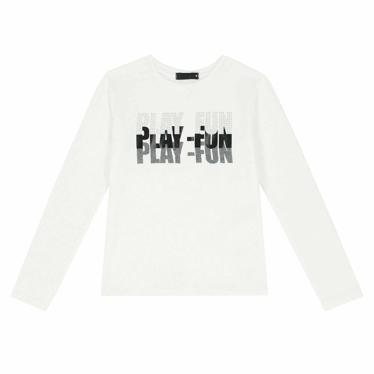 Girls White Printed Long Sleeve Top, 1, hi-res image number null