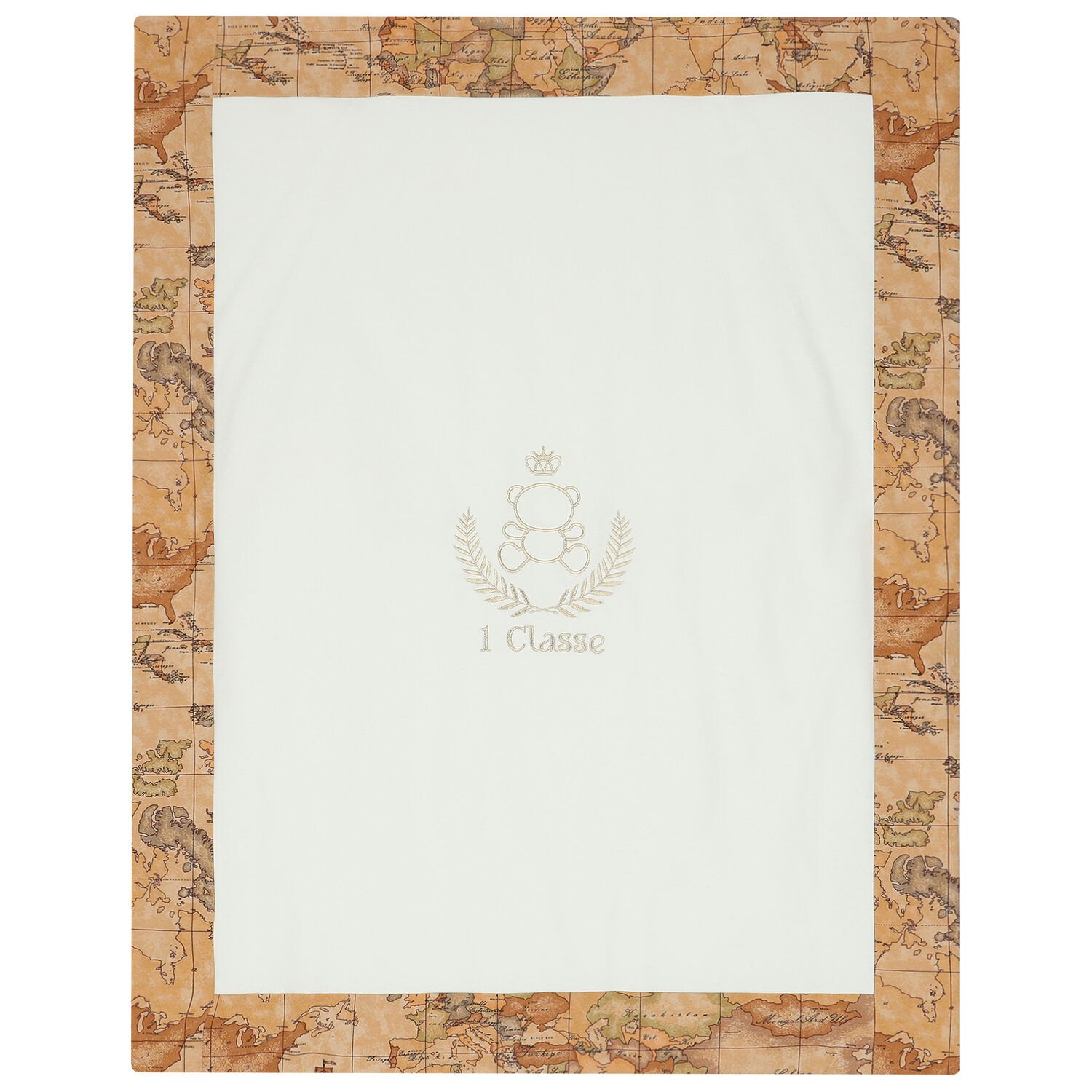 Ivory & Beige Geo Map Baby Blanket, 1, hi-res