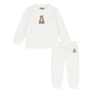 Younger White Teddy Bear Logo Tracksuit