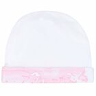 Baby Girls White & Pink Hat, 1, hi-res