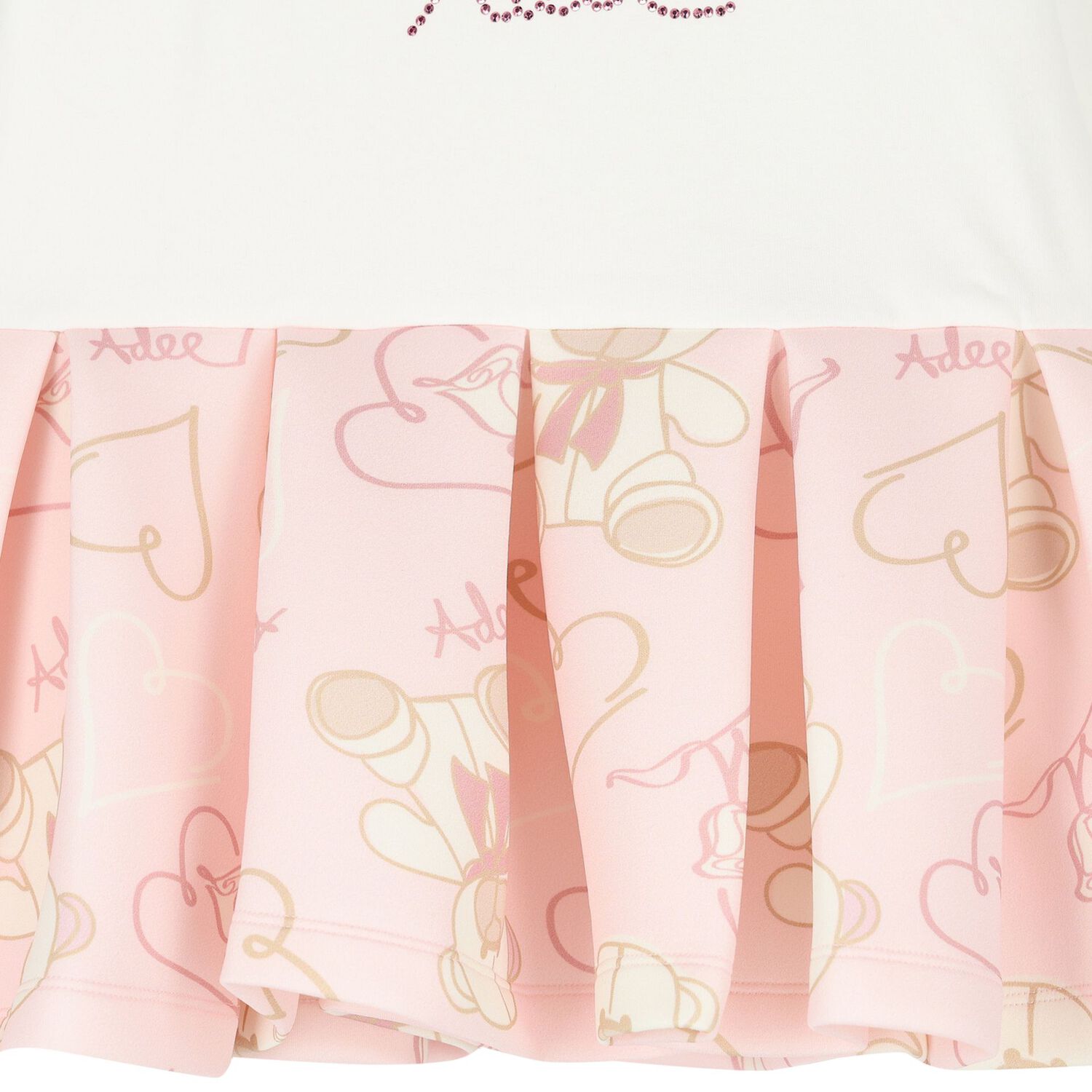 Girls White & Pink Pleated Dress, 1, hi-res image number null