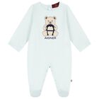 Baby Boys Blue Teddy Bear Logo Babygrow, 2, hi-res