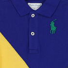 Baby Boys Blue & Yellow Logo Polo Romper, 1, hi-res