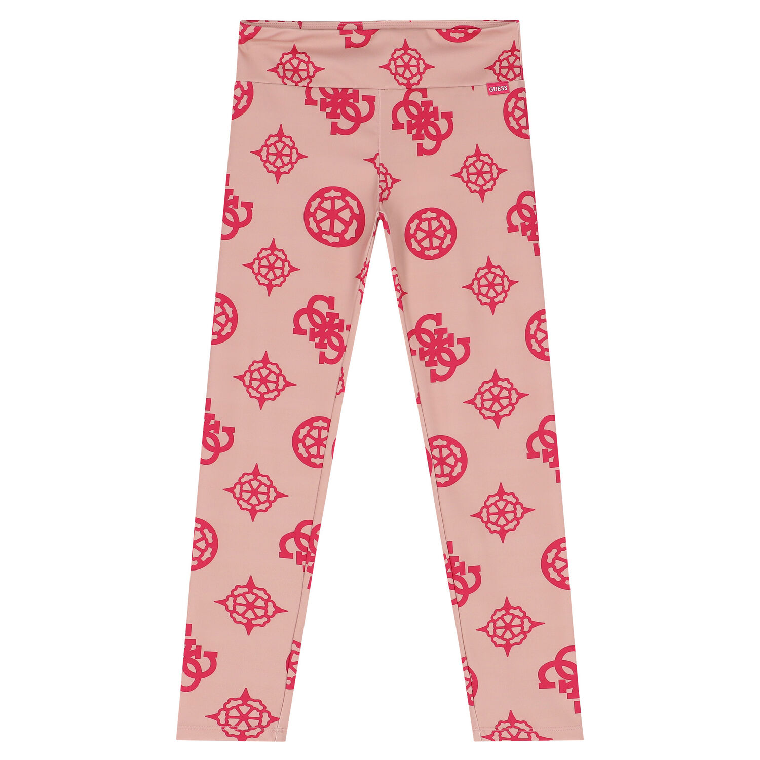 Girls Beige Logo Leggings, 1, hi-res image number null