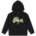 Black Teddy Bear Logo Hooded Top, 1, hi-res