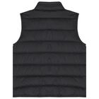Boys Black Puffer Gilet, 1, hi-res