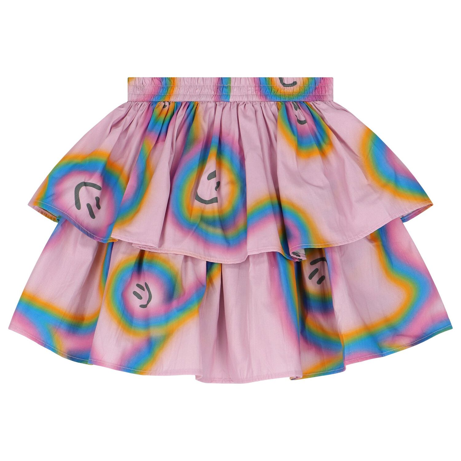Girls Pink Rainbow Skirts, 1, hi-res
