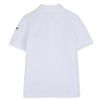 Boys White Tiger Logo Polo Shirt