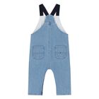 Baby Boys White & Blue Dungaree Set, 1, hi-res