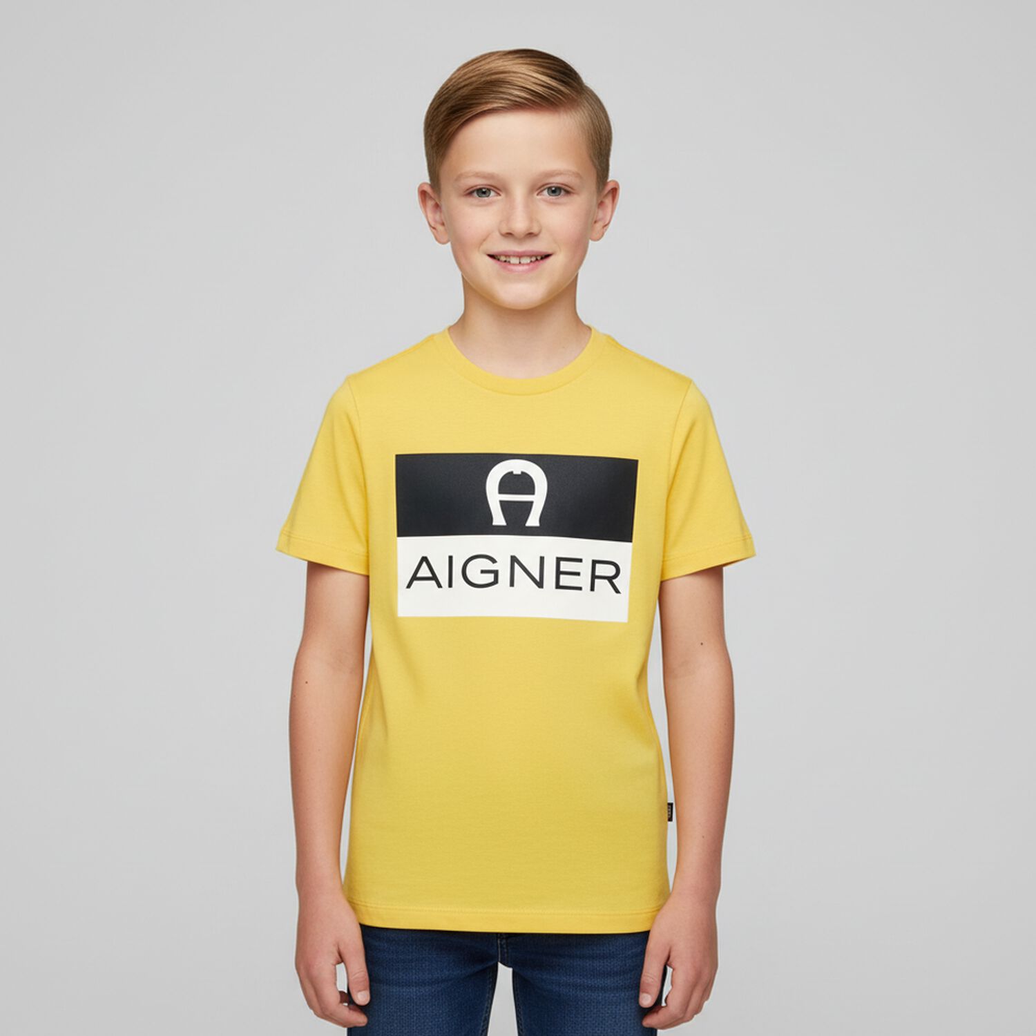 Boys Yellow Logo T-shirt, 1, hi-res