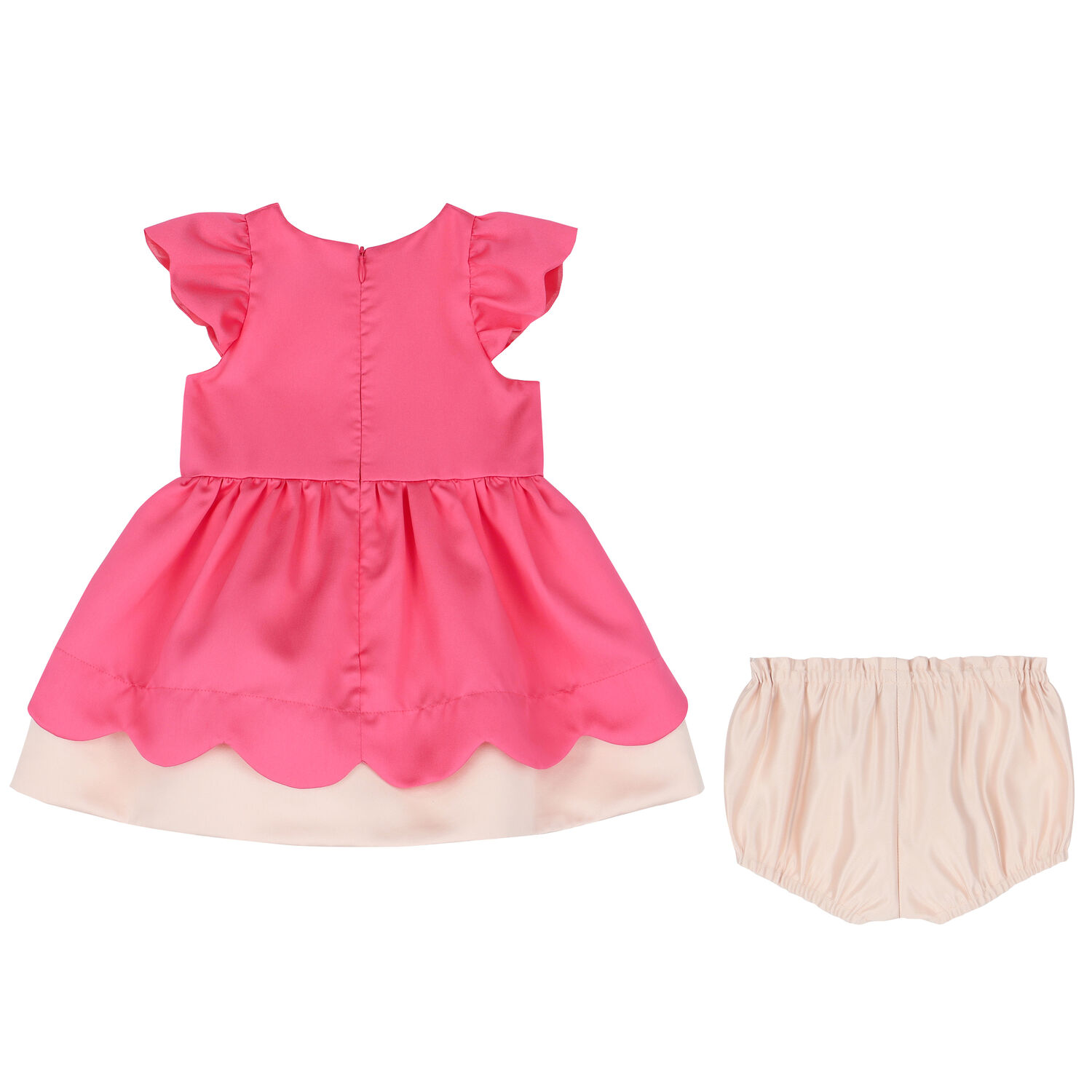 Baby Girls Pink & Ivory Bow Dress Set, 1, hi-res