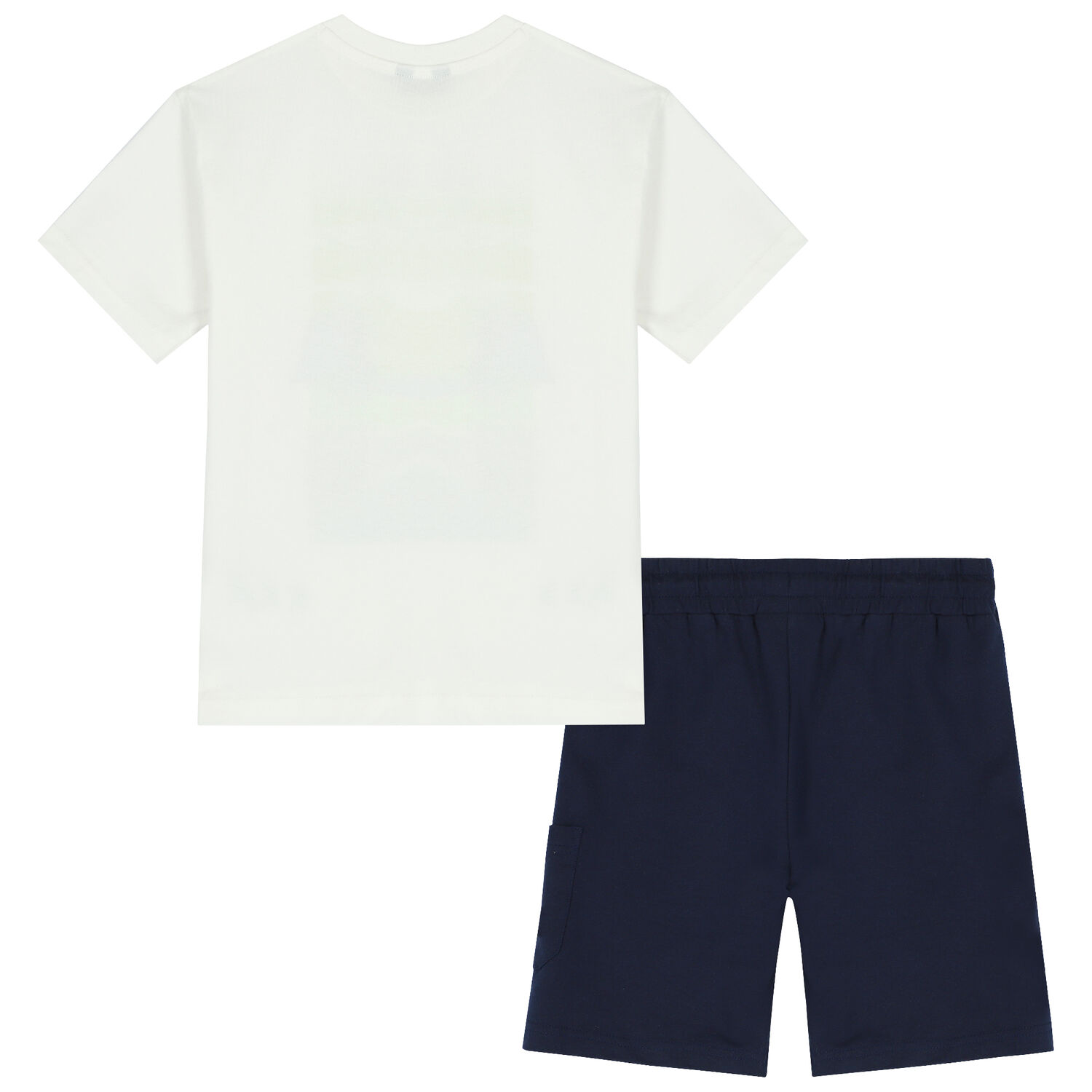 Boys Ivory & Navy Shorts Set, 1, hi-res