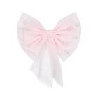 Girls Pink Bow Hairclip, 1, hi-res