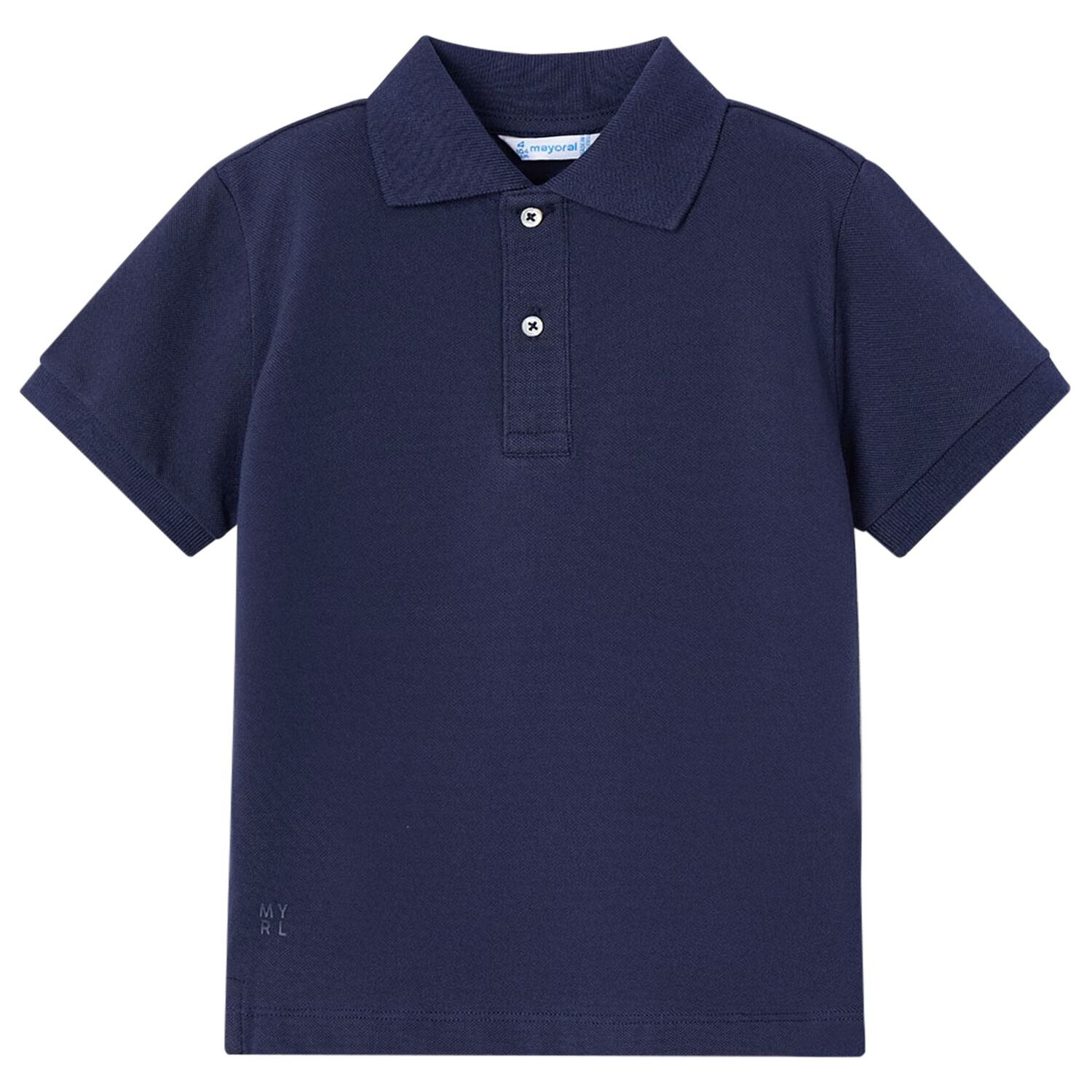 Boys Navy Cotton Polo Shirt, 4, hi-res image number null