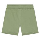 Younger Boys Green Cotton Jersey Shorts, 3, hi-res