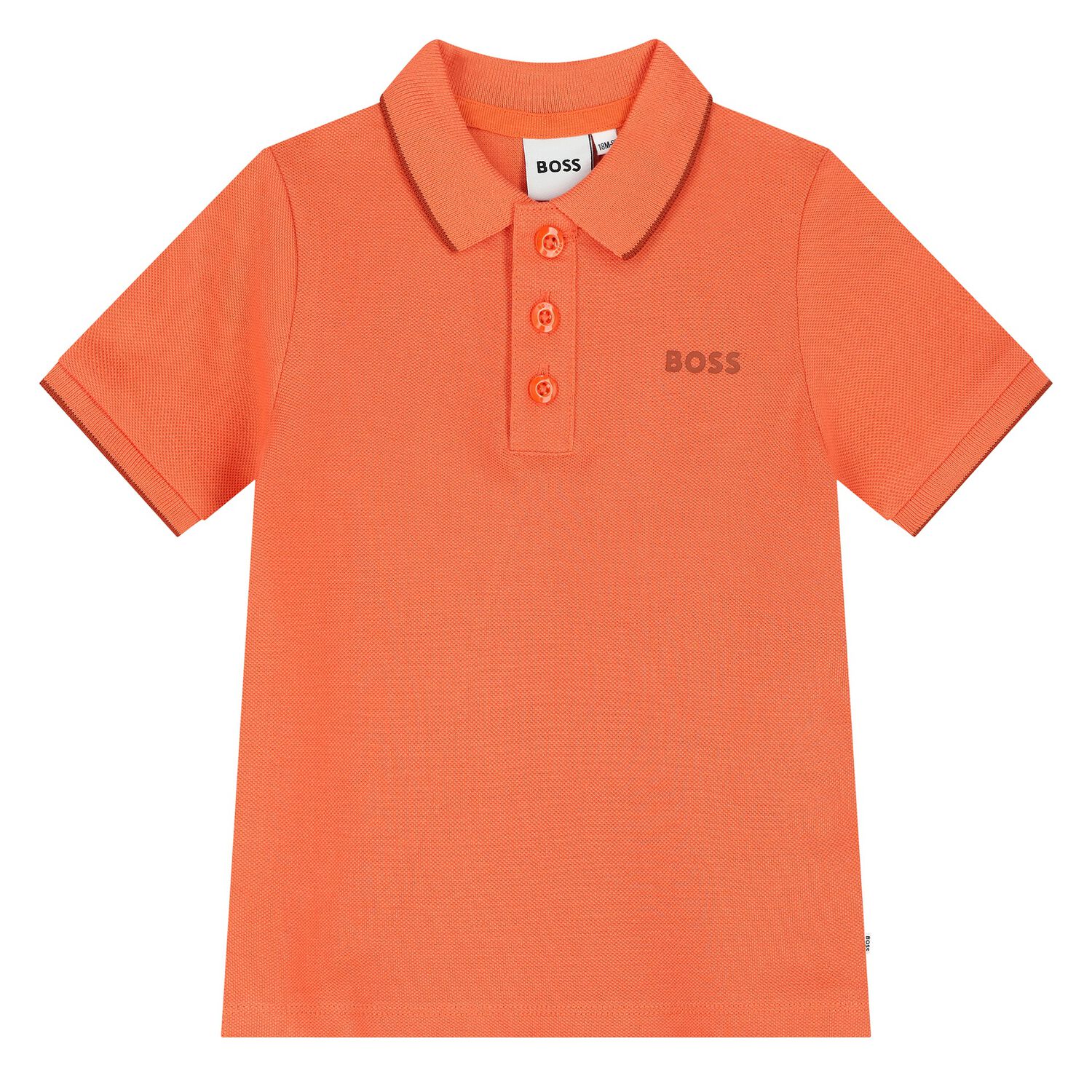 Younger Boys Orange Logo Polo Shirt, 2, hi-res