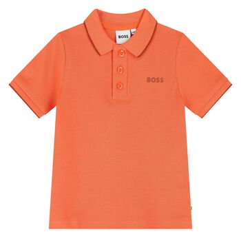 Younger Boys Orange Logo Polo Shirt
