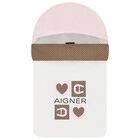 Baby Girls White & Pink Logo Nest, 2, hi-res