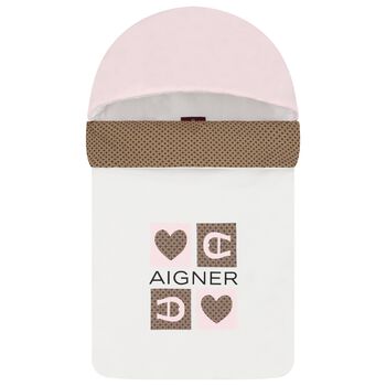 Baby Girls White & Pink Logo Nest