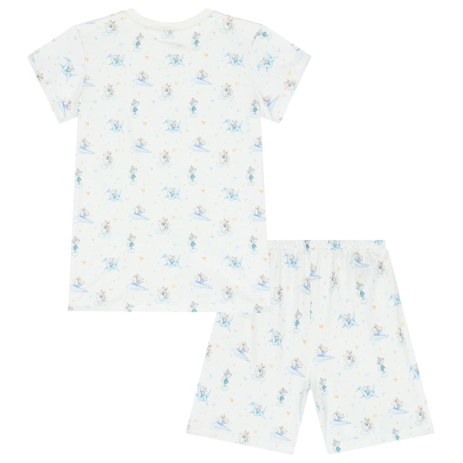 Boys White Cute Mouse Pyjamas, 1, hi-res image number null