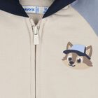 Younger Boys Blue, Beige & Navy Blue Fox Tracksuit Set, 1, hi-res