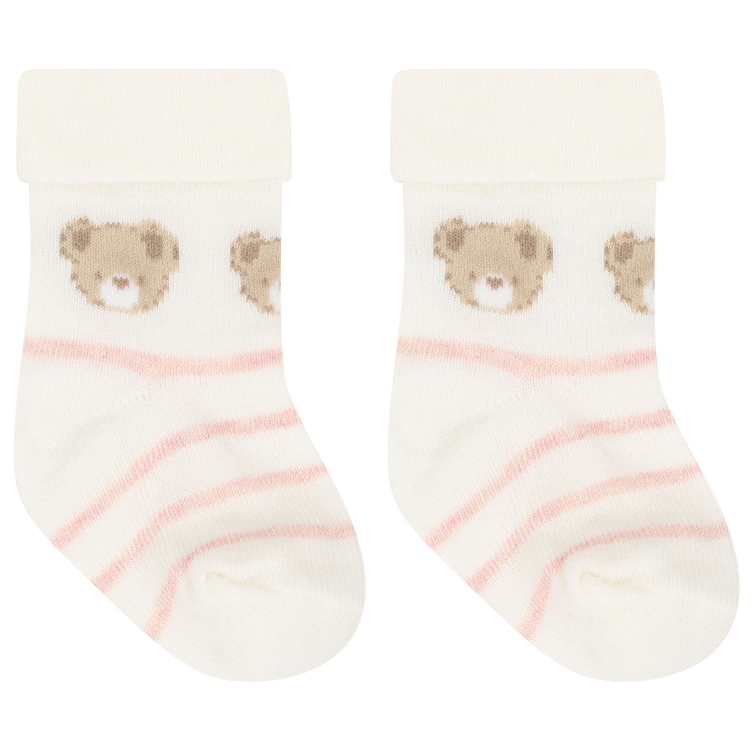 Baby Girls Ivory & Pink Socks ( 4 Pack ) , 1, hi-res