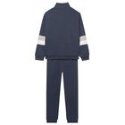 Boys Navy Blue Striped Tracksuit, 1, hi-res