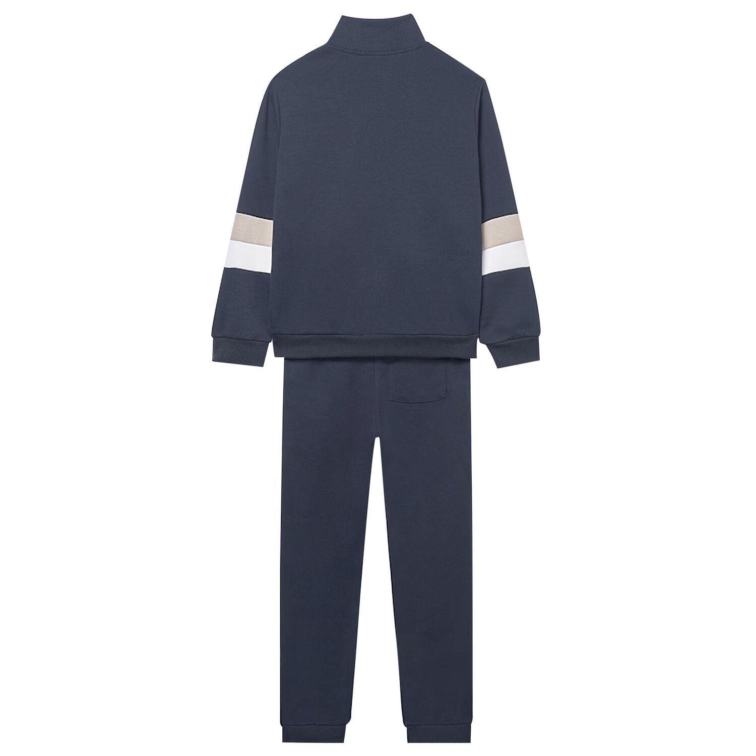 Boys Navy Blue Striped Tracksuit, 1, hi-res