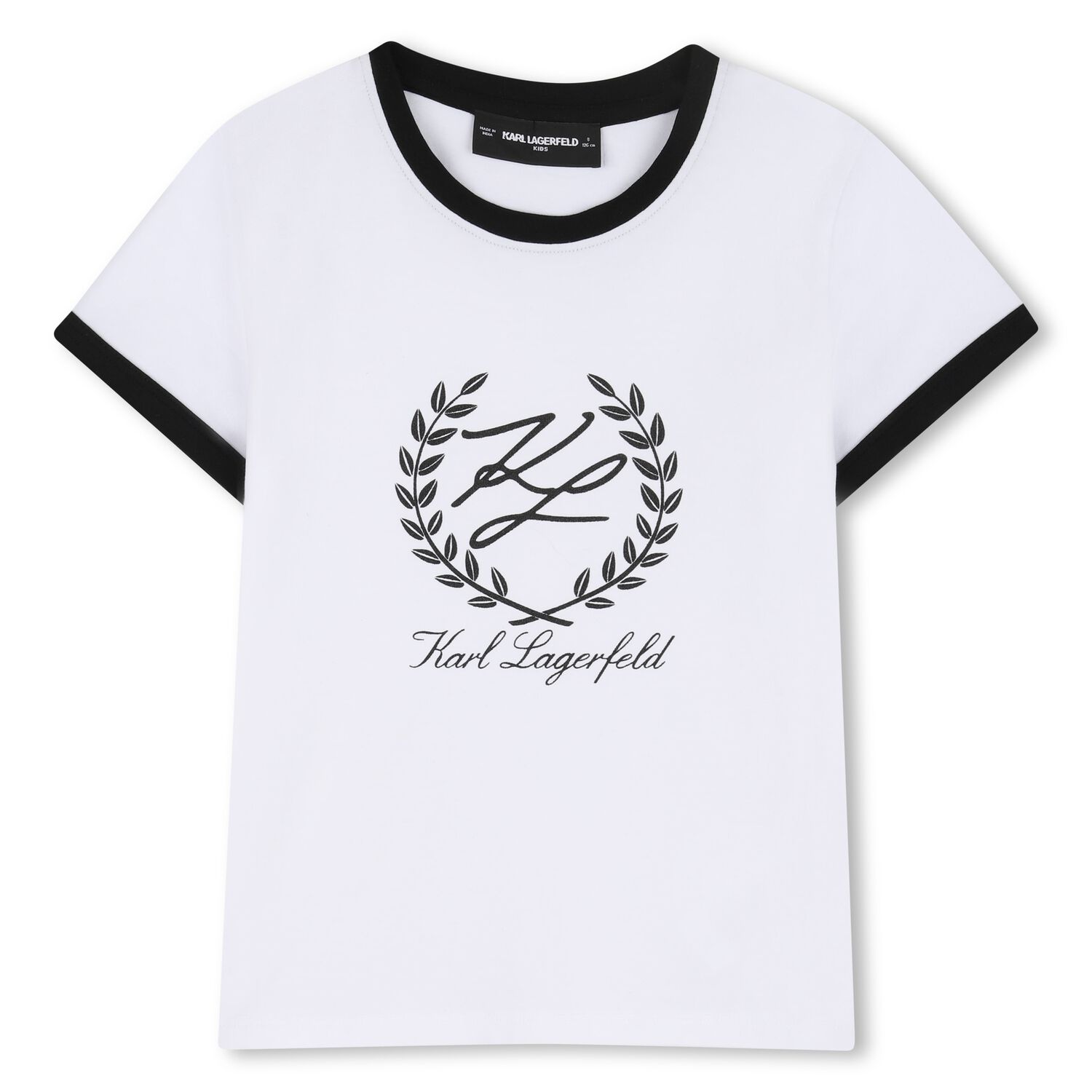 Girls White & Black Logo T-Shirt, 2, hi-res