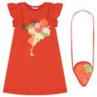 Girls Orange Dress Set, 3, hi-res