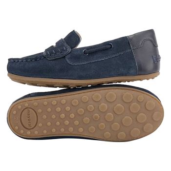 Boys Navy Blue Moccasins
